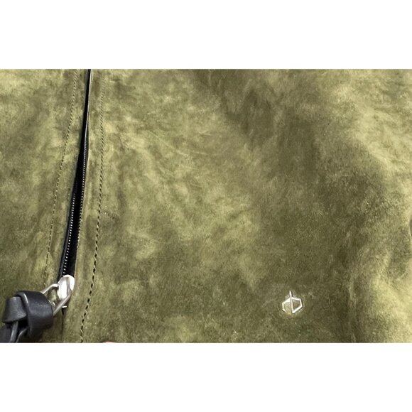 Rag & Bone Womens Olive Green Suede Leather Backpack With Zipper Closure & Adjus - Picture 6 of 8